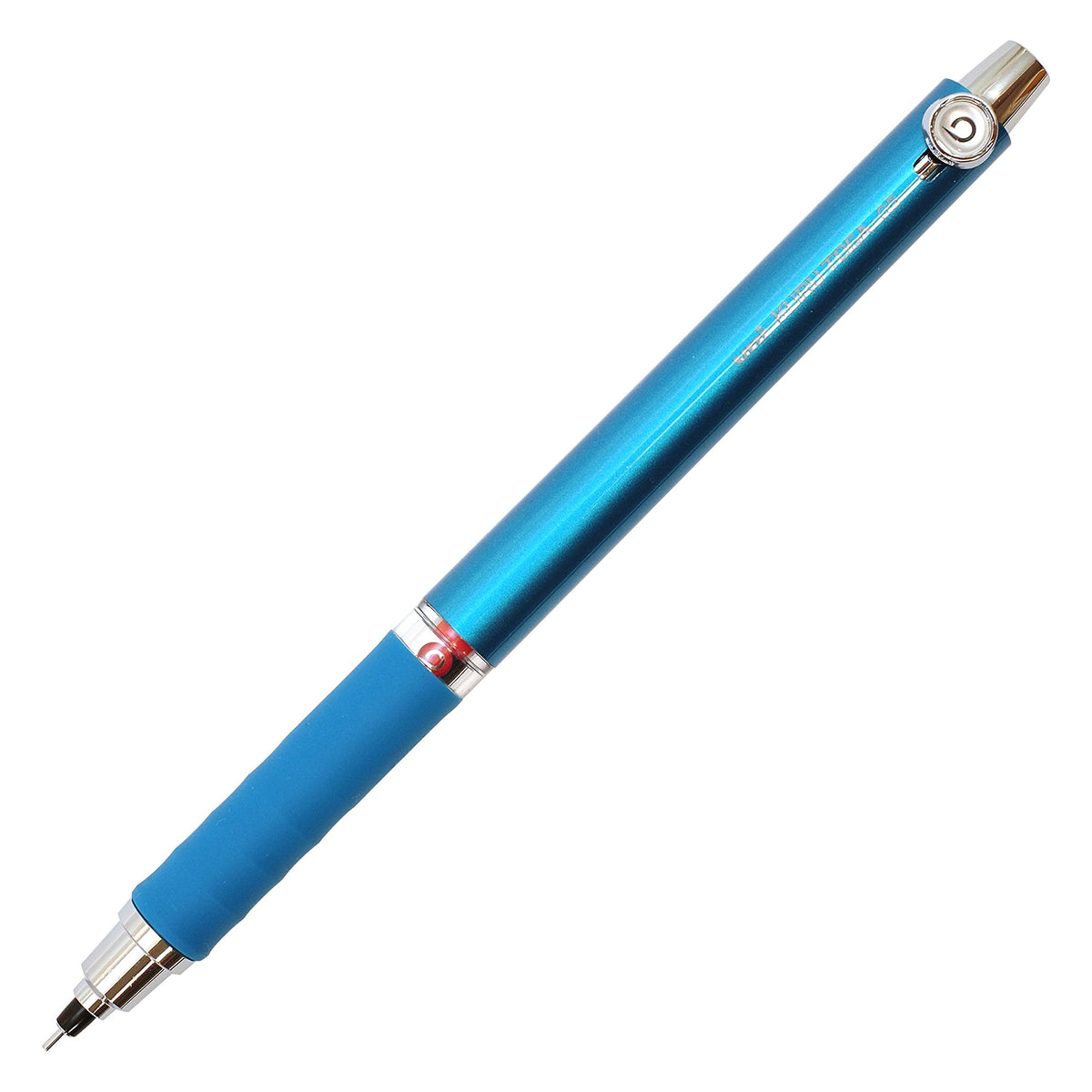 Uni Kuru Toga Rubber Grip versatil kalem metalik mavi gövde, lastik kavrama, tam boy, 0.5 mm