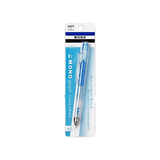 Tombow Mono Graph kalemin mavi beyaz blister ambalajı, MONO graph CLEAR COLOR yazısı ve 0.5 mm