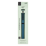 Uni Jetstream Prime Lite Touch mavi kalemin açık yeşil kutu ambalajı, 3 renk ve 0.5 mm etiketli